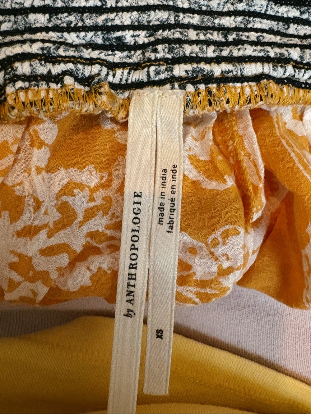 Orange & White Floral jumper with Mixed Print Bodice - Picture 2 of 2